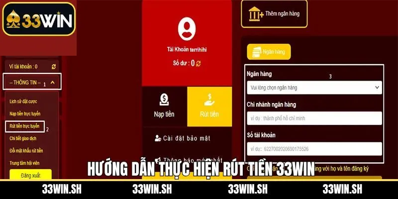 Quy trình rút tiền tại hệ thống 33Win nhanh chóng nhất